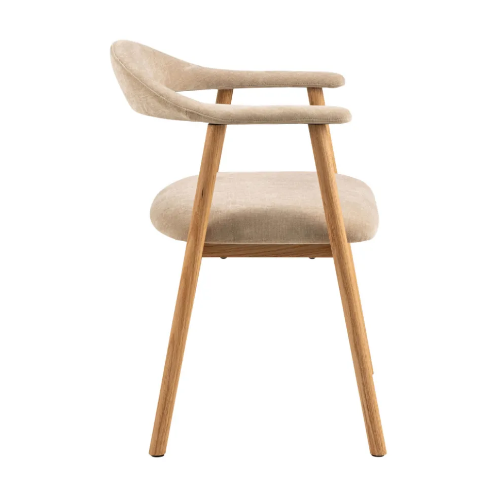 ANABATE Lot de 2 fauteuils de table en tissu et bois
