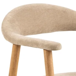 ANABATE Lot de 2 fauteuils de table en tissu et bois