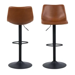 ANARTIA Tabouret de bar réglable en simili et métal H61-83cm