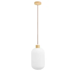 ARGALO Suspension en verre et bois 20x38cm