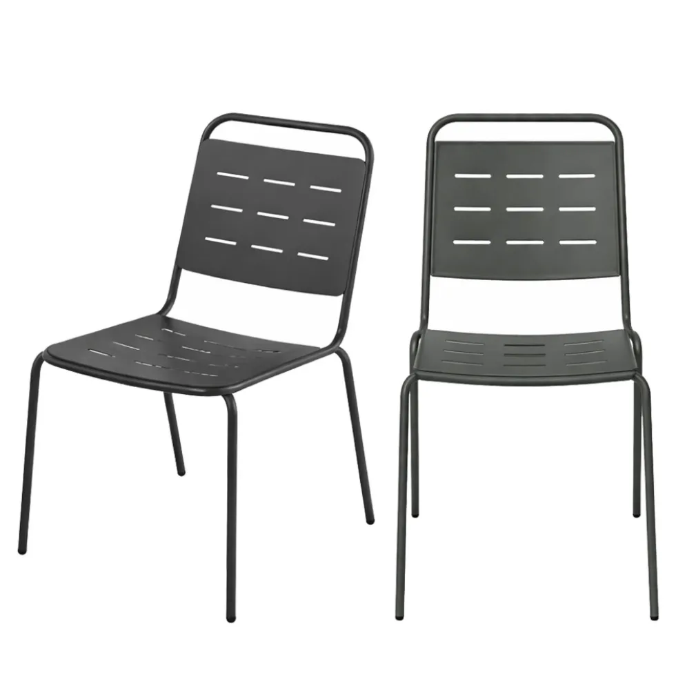ARIA Lot de 4 chaises de jardin en métal
