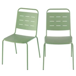 ARIA Lot de 4 chaises de jardin en métal