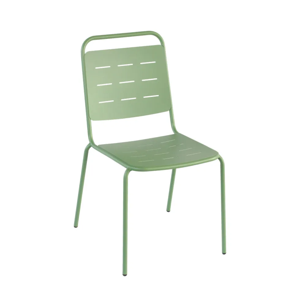 ARIA Lot de 4 chaises de jardin en métal
