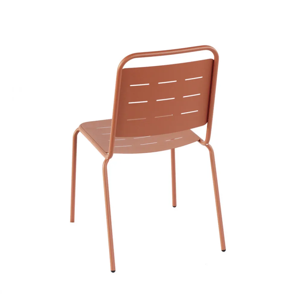 ARIA Lot de 4 chaises de jardin en métal