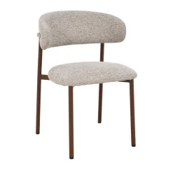 ARIA Lot de 2 chaises en tissu pieds effet bois foncé