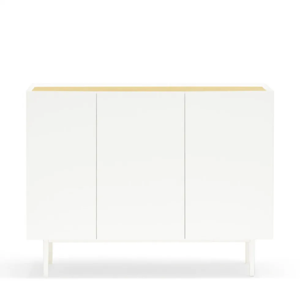 ARISTA Buffet en bois 3 portes 3 tiroirs L110cm