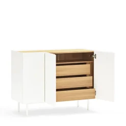ARISTA Buffet en bois 3 portes 3 tiroirs L110cm