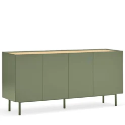 ARISTA Buffet en bois 4 portes 3 tiroirs L165cm