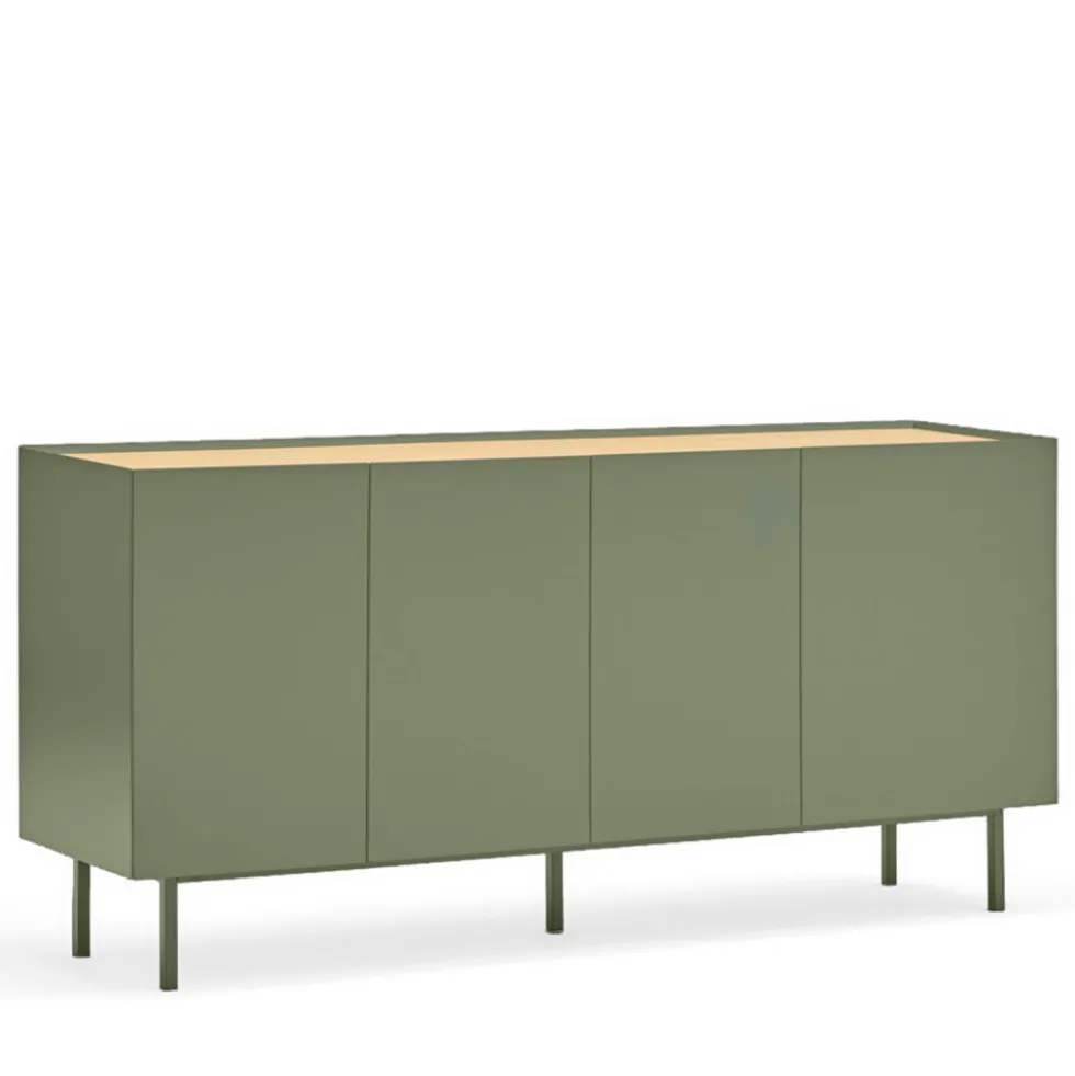 ARISTA Buffet en bois 4 portes 3 tiroirs L165cm