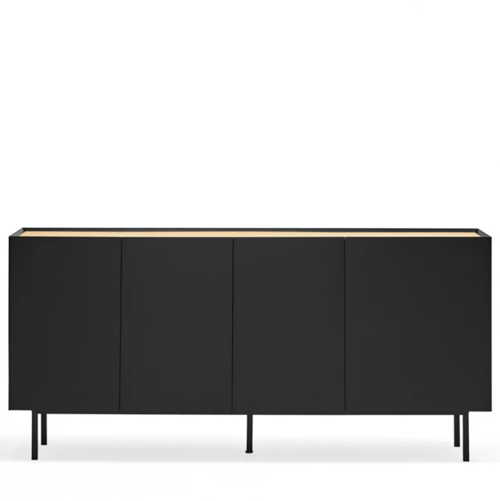 ARISTA Buffet en bois 4 portes 3 tiroirs L165cm