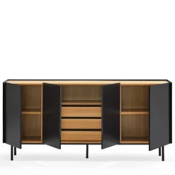 ARISTA Buffet en bois 4 portes 3 tiroirs L165cm