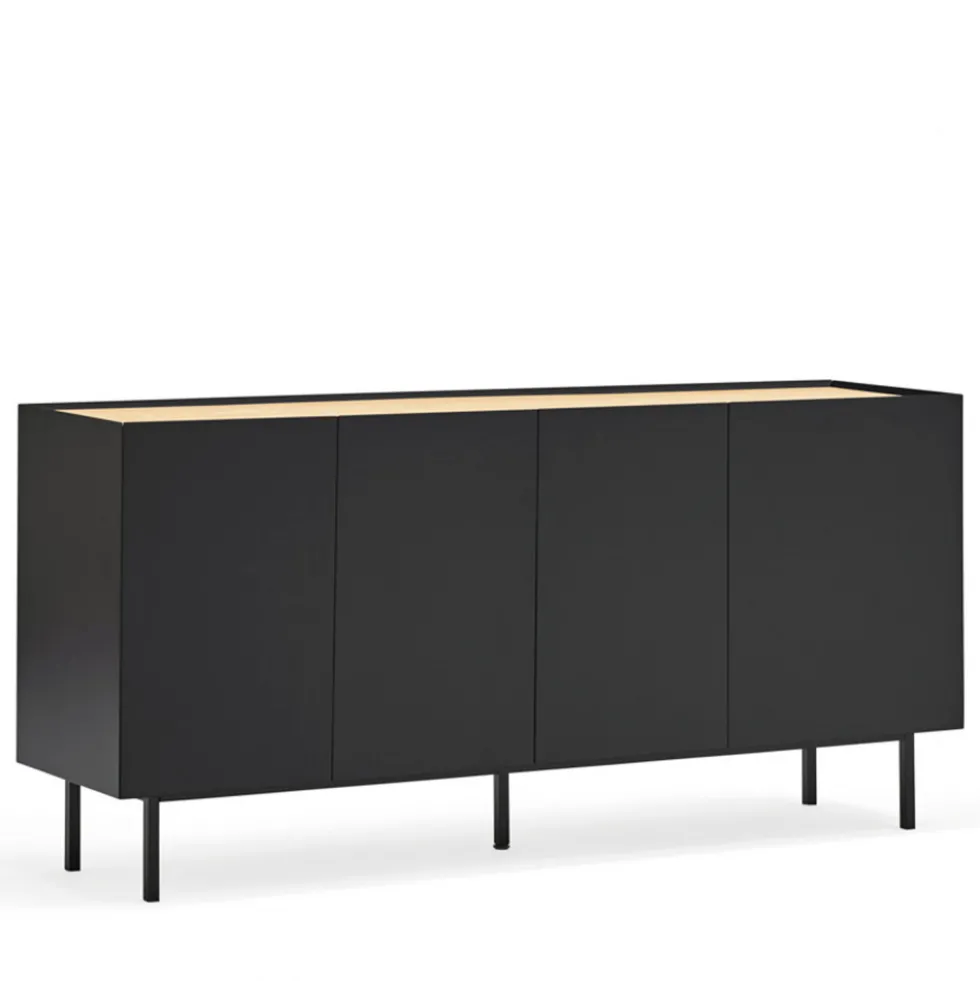 ARISTA Buffet en bois 4 portes 3 tiroirs L165cm