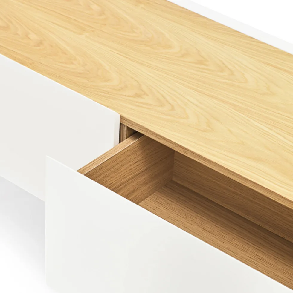 ARISTA Meuble TV en bois 1 porte 2 tiroirs L180cm