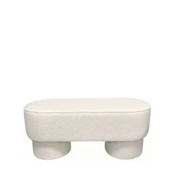 ARLO Banc arrondie en tissu bouclette L92cm