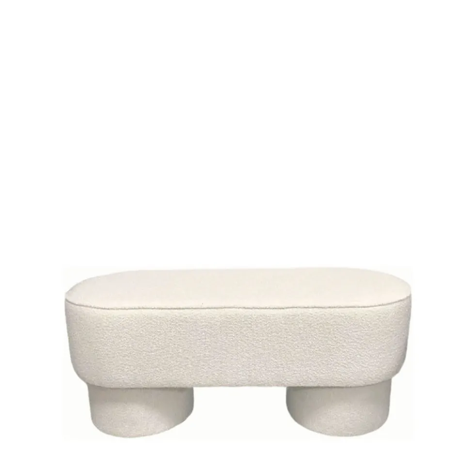 ARLO Banc arrondie en tissu bouclette L92cm