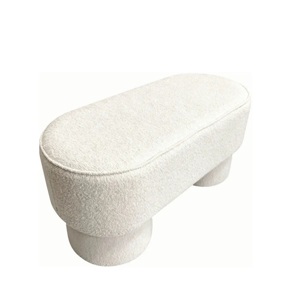 ARLO Banc arrondie en tissu bouclette L92cm