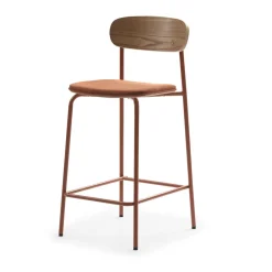 ARNO Lot de 2 chaises de bar en tissu et métal H66cm