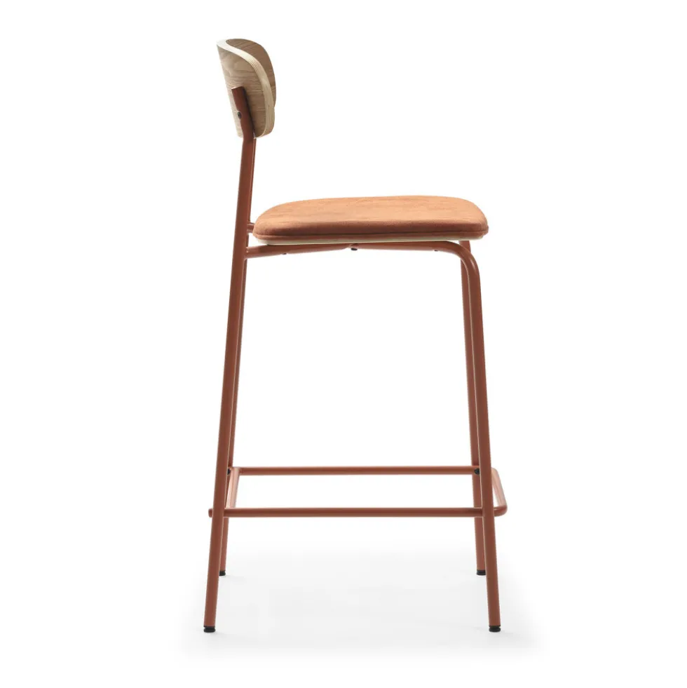 ARNO Lot de 2 chaises de bar en tissu et métal H66cm