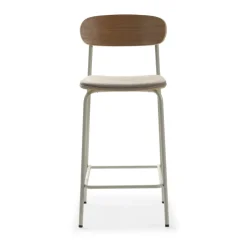 ARNO Lot de 2 chaises de bar en tissu et métal H66cm