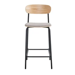ARNO Lot de 2 chaises de bar en tissu et métal H66cm