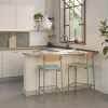 ARNO Lot de 2 chaises de bar en tissu et métal 66 cm