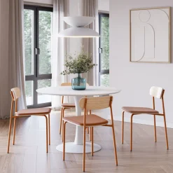 ARNO Lot de 2 chaises en tissu et métal