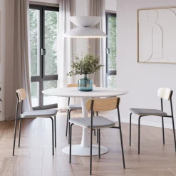 ARNO Lot de 2 chaises en tissu et métal