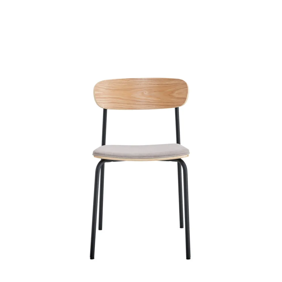 ARNO Lot de 2 chaises en tissu et métal