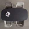 ARROS Table à manger extensible ovale 8 à 10 personnes en bois et métal