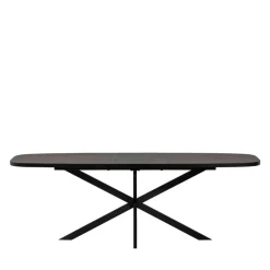 ARROS Table à manger extensible ovale 8 à 10 personnes en bois et métal