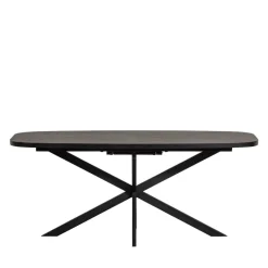 ARROS Table à manger extensible ovale 8 à 10 personnes en bois et métal