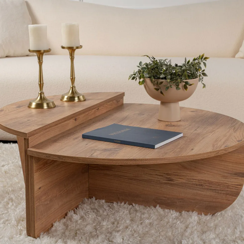 ASYA Lot de 2 tables basses en bois