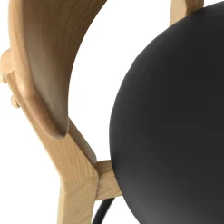AUDE Lot de 2 chaises de bar en bois et simili H67cm