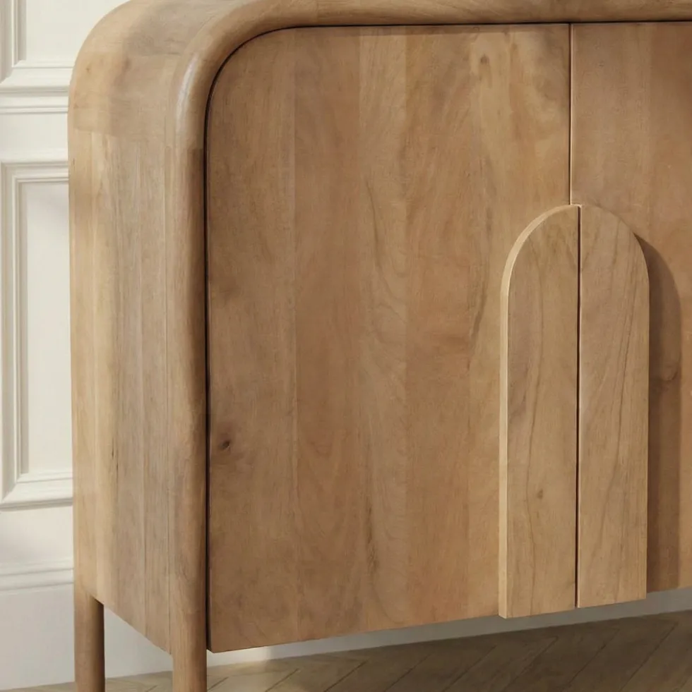 BALI Buffet 2 portes en bois massif L90cm