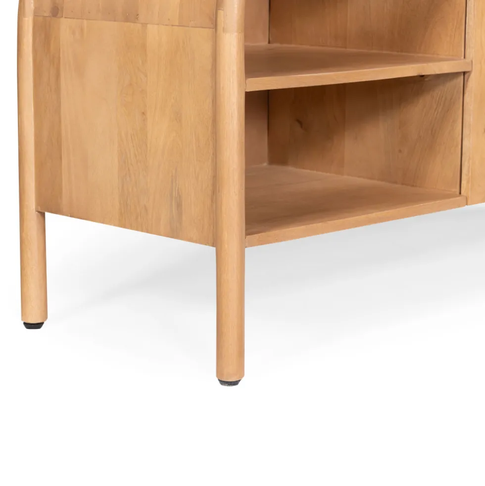 BALI Meuble TV 2 portes en bois massif L150cm