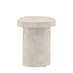 BASTAD Table d'appoint organique en effet marbre 50x30cm