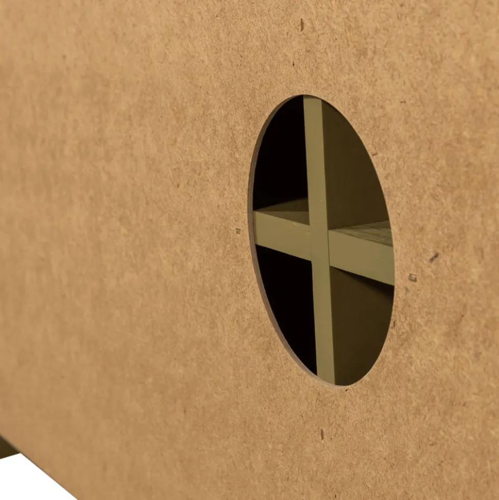 BASU Meuble TV 3 portes en bois L152cm