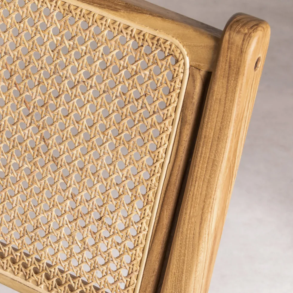 BASUKI Lot de 2 chaises en teck et cannage