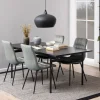 BATARA Table à manger 8 personnes en bois et métal