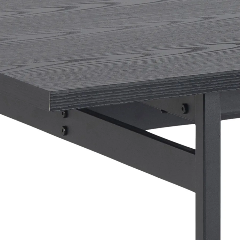 BATARA Table à manger 8 personnes en bois et métal