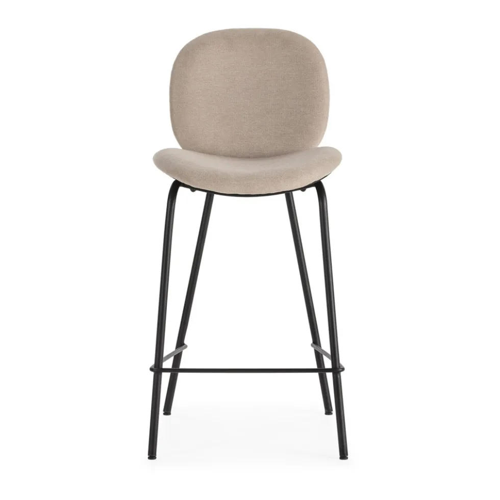 BEGA Lot de 2 chaises de bar en tissu et métal H65cm
