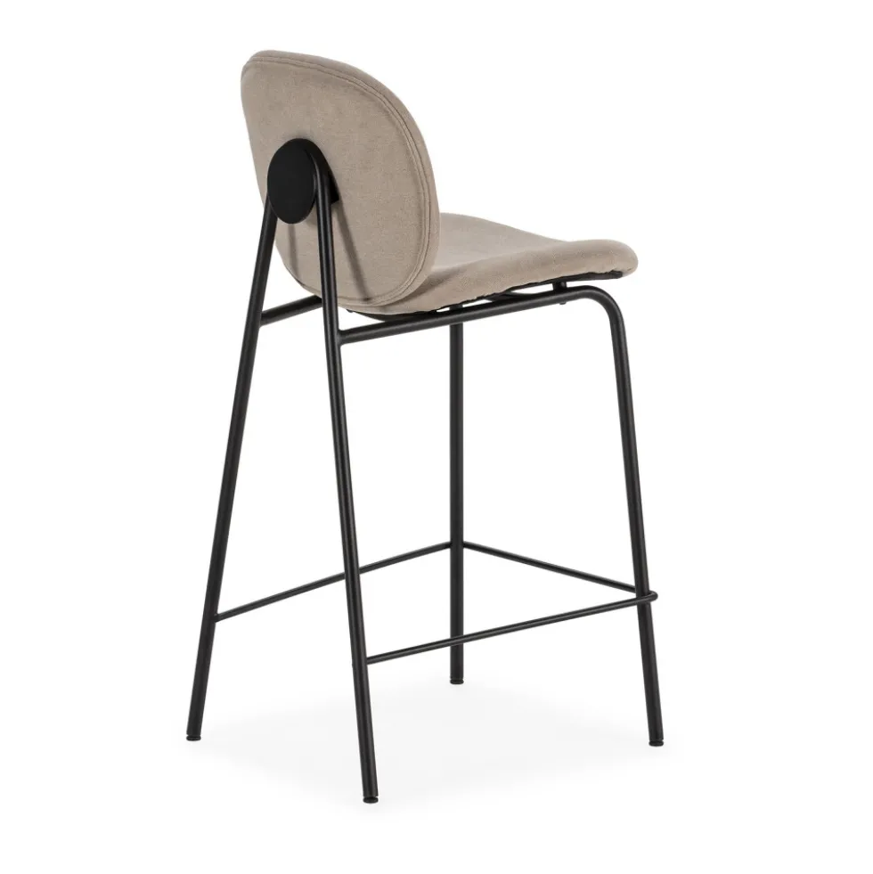 BEGA Lot de 2 chaises de bar en tissu et métal H65cm