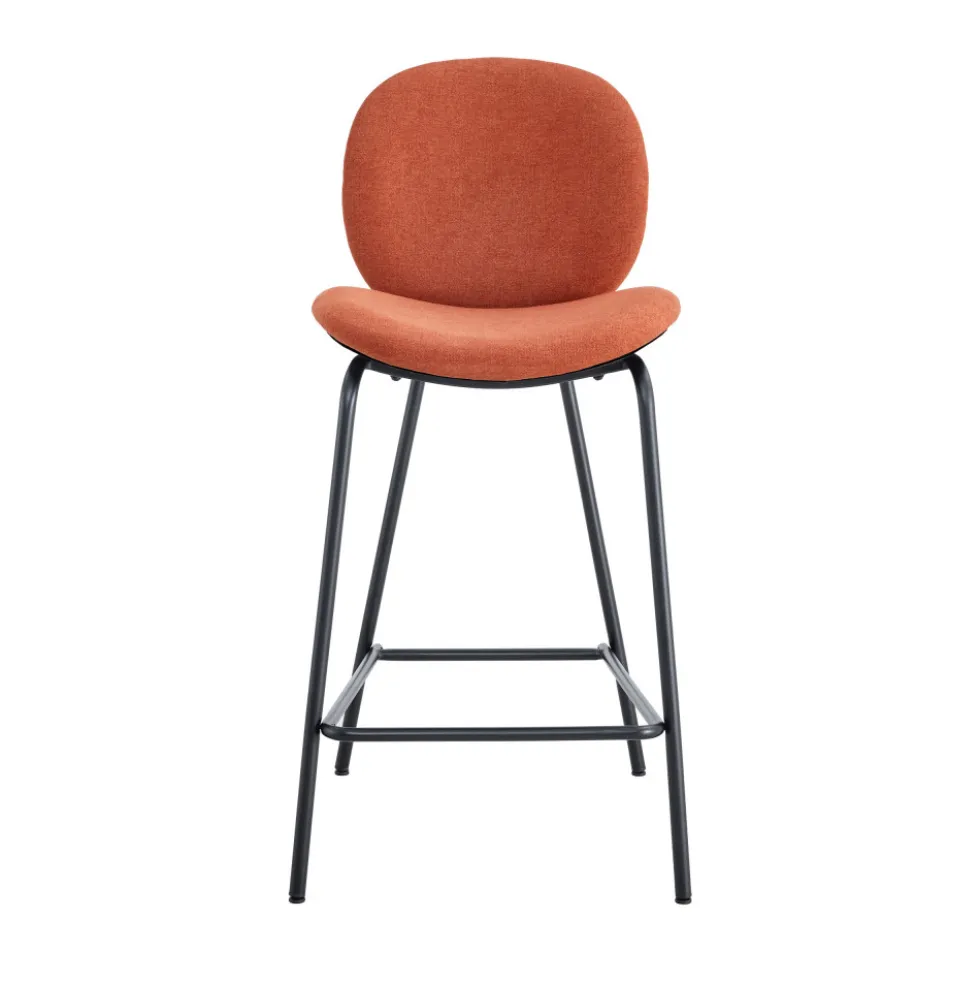 BEGA Lot de 2 chaises de bar en tissu et métal H65cm