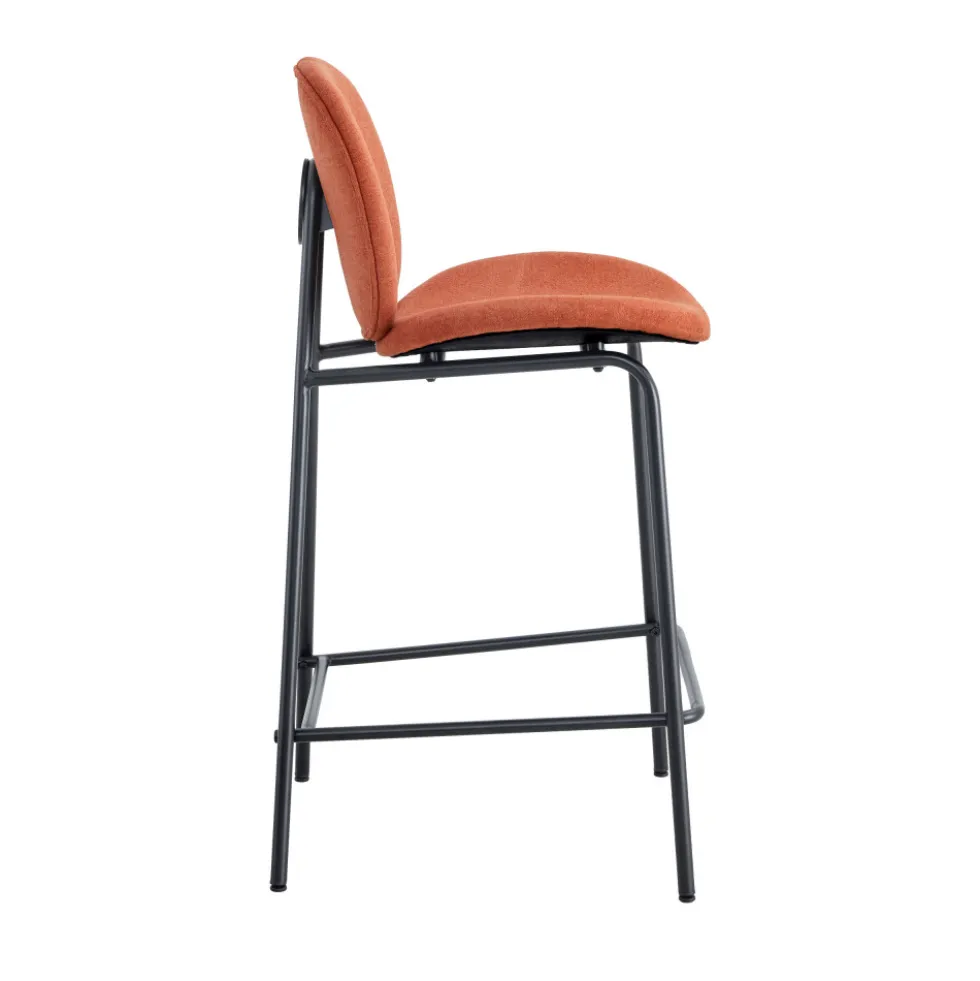 BEGA Lot de 2 chaises de bar en tissu et métal H65cm