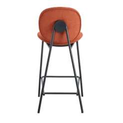 BEGA Lot de 2 chaises de bar en tissu et métal H65cm
