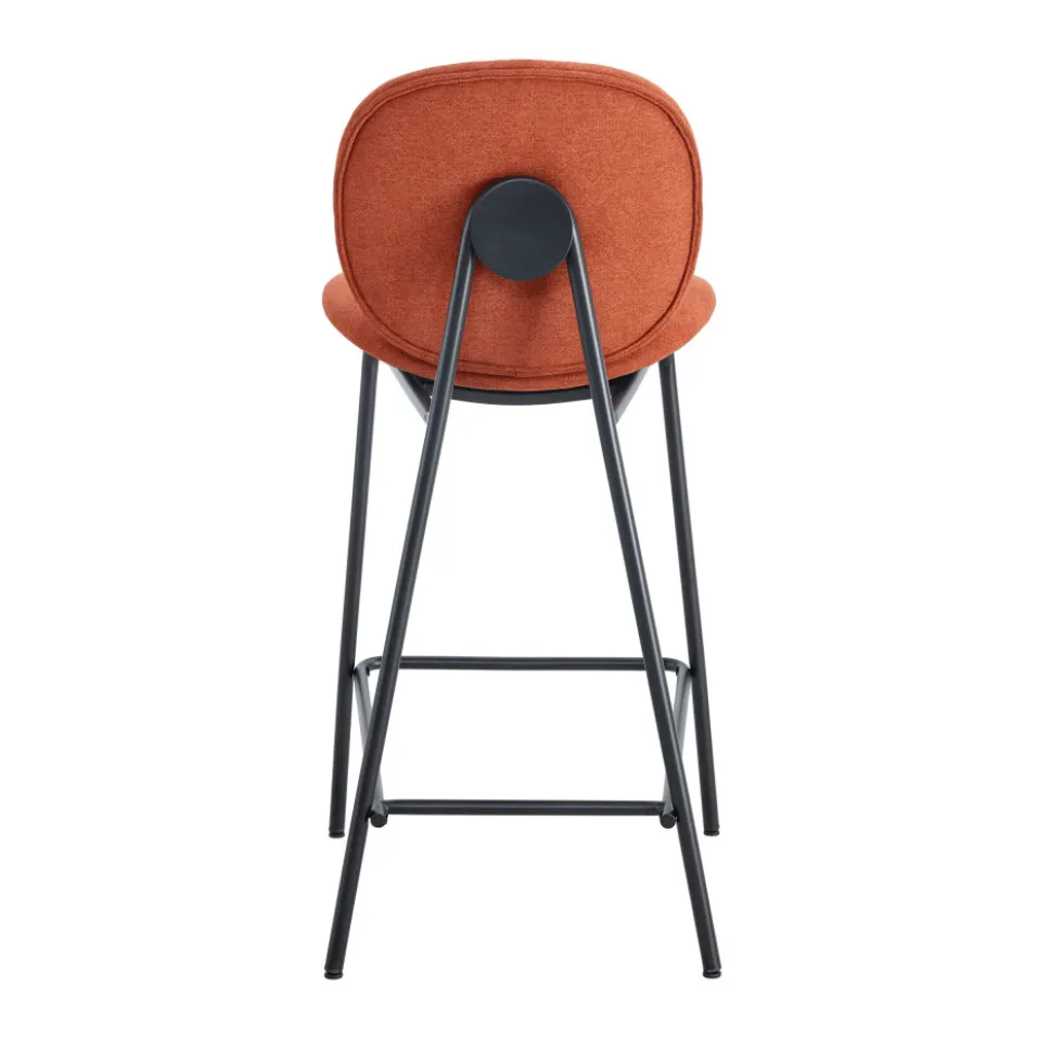 BEGA Lot de 2 chaises de bar en tissu et métal H65cm