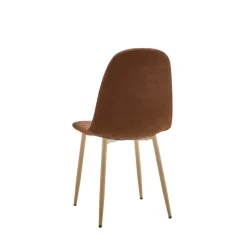 BELLA Lot de 2 chaises en tissu piètement effet bois