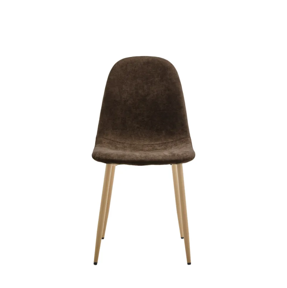 BELLA Lot de 2 chaises en tissu piètement effet bois