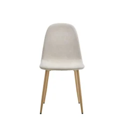 BELLA Lot de 2 chaises en tissu piètement effet bois