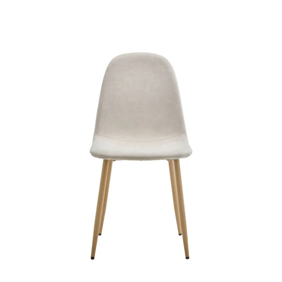 BELLA Lot de 2 chaises en tissu piètement effet bois